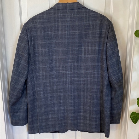 Nautica Wool Silk Blue plaid blazer coat men’s Grandpacore preppy academia - Picture 8 of 14
